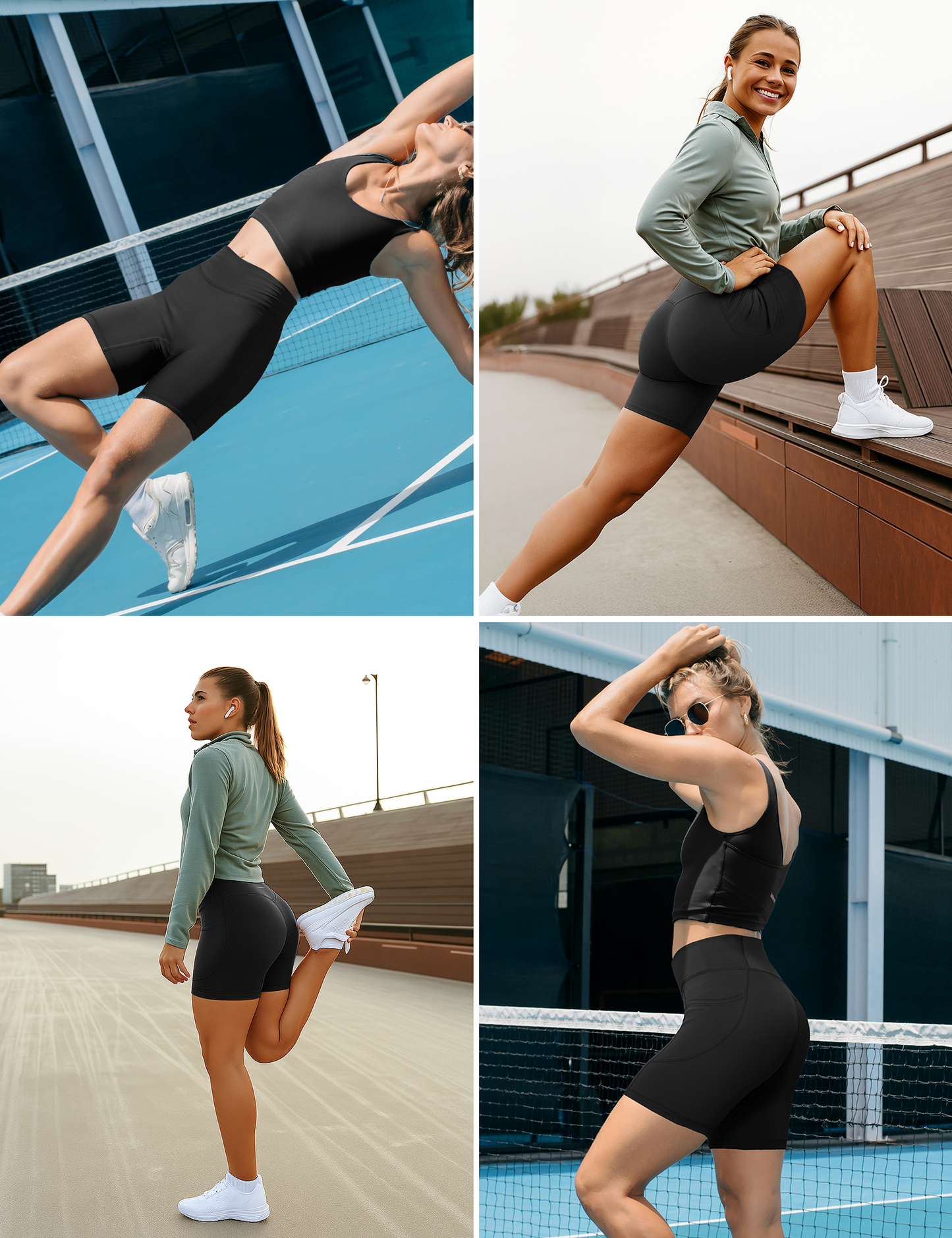 Yogaration 6'' High-Waisted Women’s Seamless Yoga Shorts with 2 Side Pockets for Casual Wear