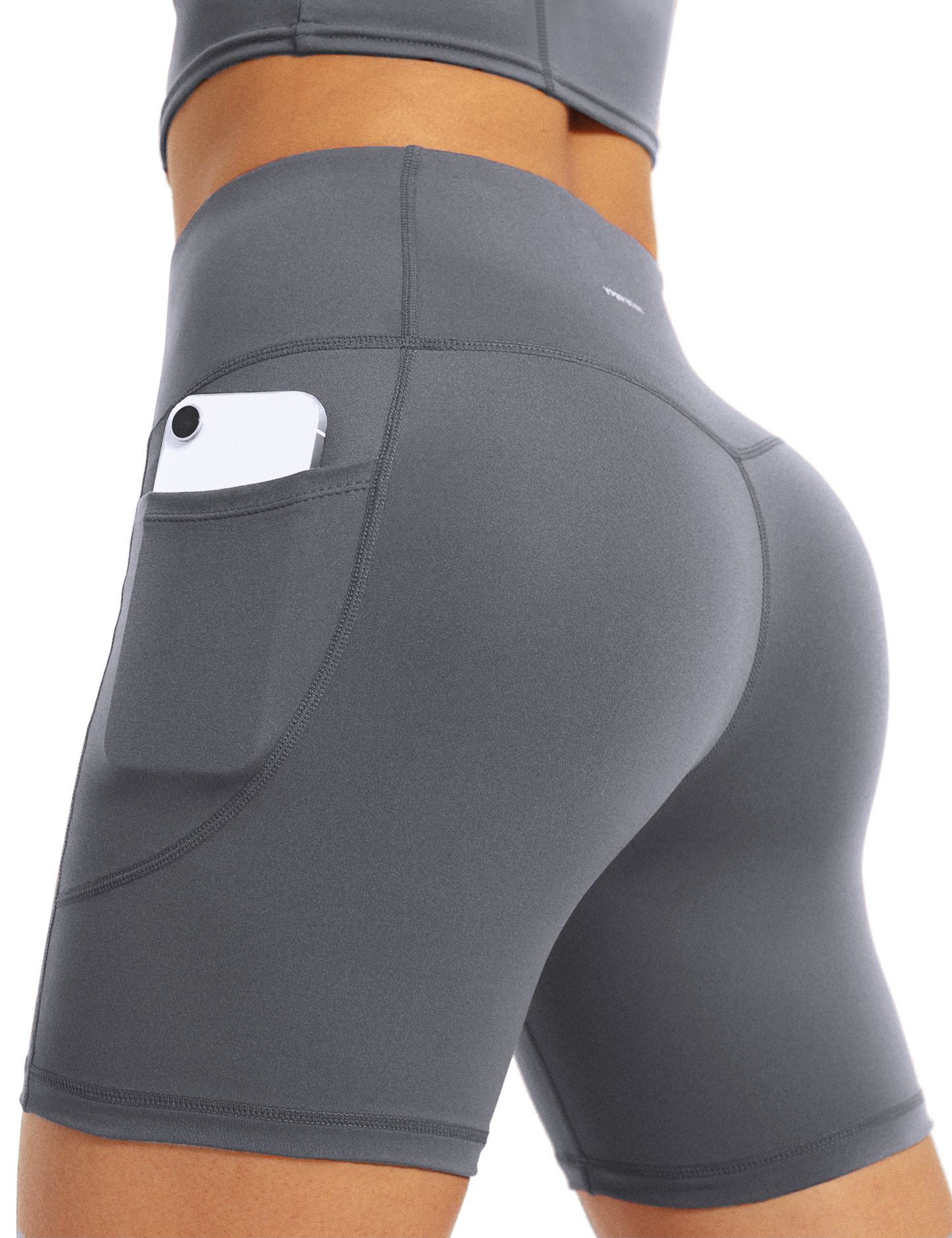 Yogaration 6'' High-Waisted Women’s Seamless Yoga Shorts with 2 Side Pockets for Casual Wear