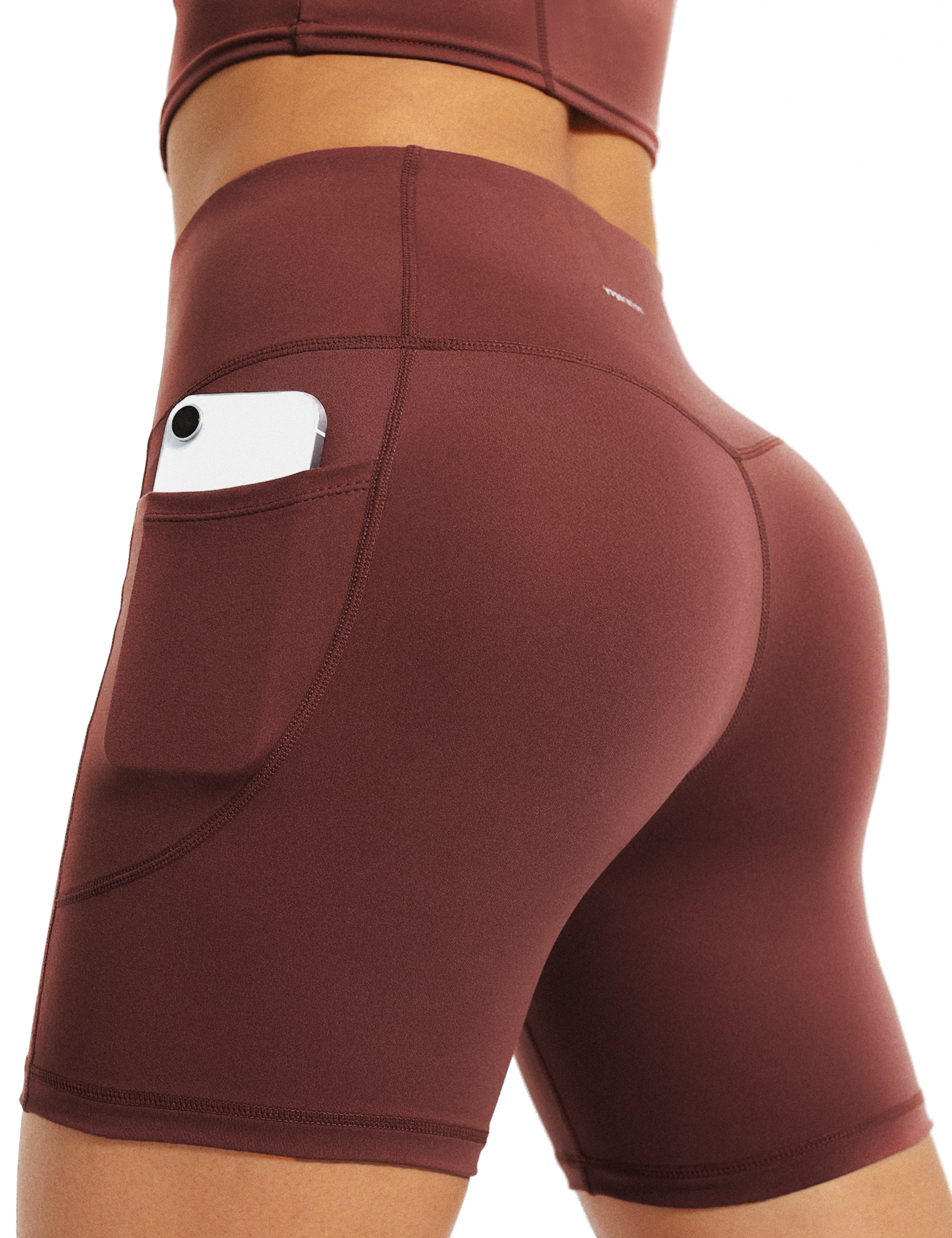 Yogaration 6'' High-Waisted Women’s Seamless Yoga Shorts with 2 Side Pockets for Casual Wear